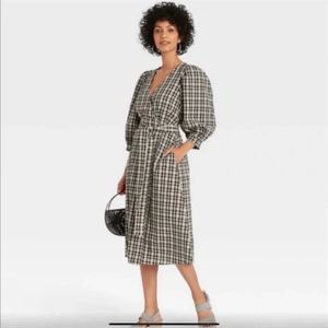 ACCEPTING ALL OFFERS! A New Day Black White Checkered Wrap Dress Plus